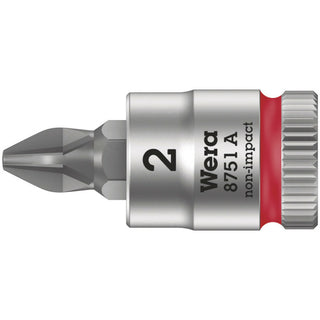 Wera 8751 A Phillips Zyklop bit socket, 1/4" drive, PH 1 x 28 mm