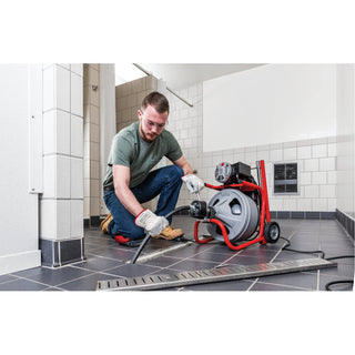 Ridgid 27008 K-400 Machine with Gloves & Std. Equipment: Two-Wheel Cart, AUTOFEED, C-32 IW 3/8" x 75' (10 mm x 23 m) Solid Core (Integral Wound) Cable, T-260 Tool Set