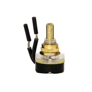 NSI 76090PW Push Canopy Mntnd SPST 6A On-Off Brass Wire