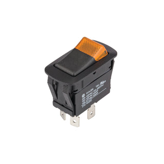 NSI 77020RQ Lighted Rocker Maintained Contact DPST 15 Amps On-Off Circuit Amber Quick Connection