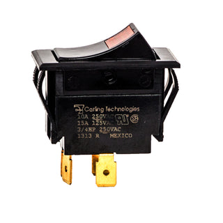 NSI 77020RQ Lighted Rocker Maintained Contact DPST 15 Amps On-Off Circuit Amber Quick Connection