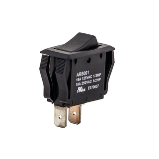 NSI 77140RQ Rocker Switch Maintained Contact SPST 15 Amps On-Off Circuit Black Quick Connection