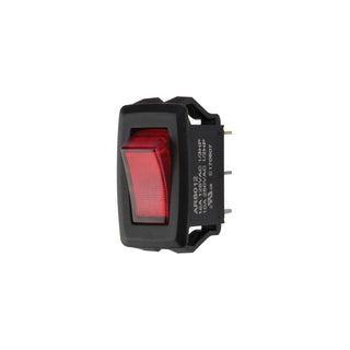 NSI 77150RQ Lighted Rocker Maintained Contact SPST 15 Amps On-Off Circuit Red Quick Connection