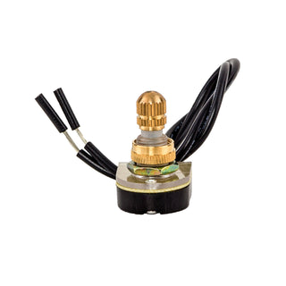 NSI 77340RW Rotary Canopy Maintained Contact SPST 6 Amps On-Off Circuit Brass Wire Connection