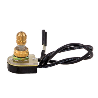 NSI 77340RW Rotary Canopy Maintained Contact SPST 6 Amps On-Off Circuit Brass Wire Connection