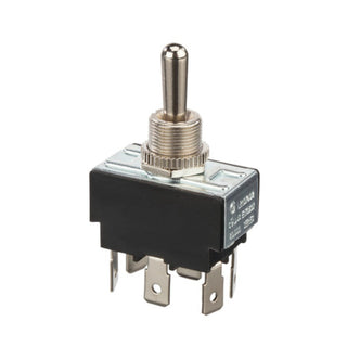 NSI 78100TQ Toggle Switch DPDT 15 Amps On-Off-On Circuit Bat Br/Ni Quick Connection