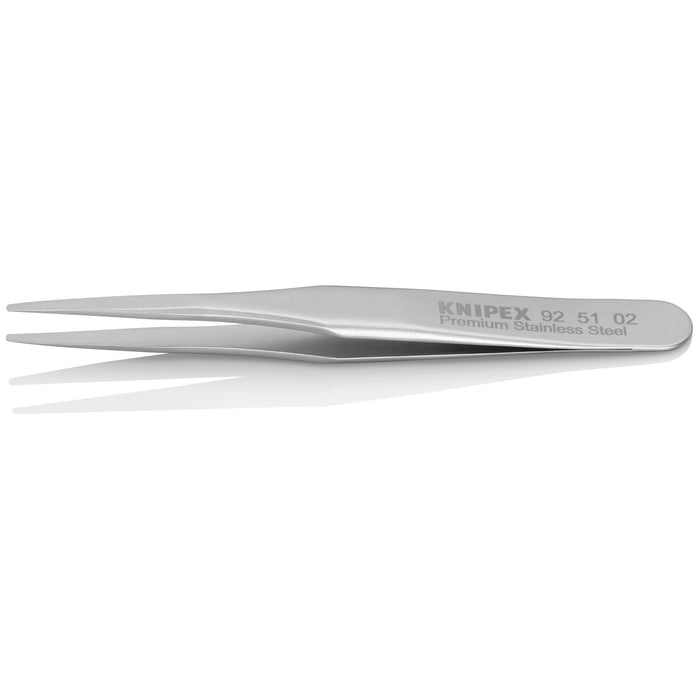 Knipex 92 51 02 2 3/4" Premium Stainless Steel Gripping Tweezers-Blunt Tips