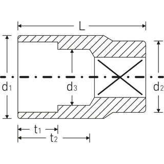 Stahlwille 02010013 45 3/8" 12-pt Socket, 13 mm