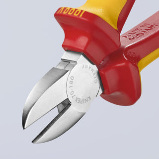 Knipex 70 06 180 T 7 1/4" Diagonal Cutters-1000V Insulated-Tethered Attachment