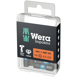 Wera 840/1 IMP DC Hex-Plus DIY Impaktor bits, 3 x 25 mm, 10 pieces