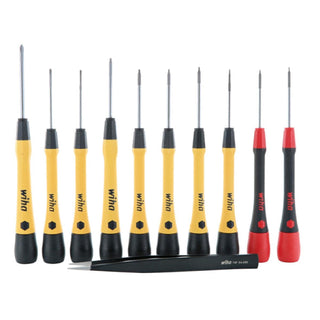 Wiha Tools 27394 11 Piece ESD Safe Picofinish Precision Screwdriver Set in Pouch