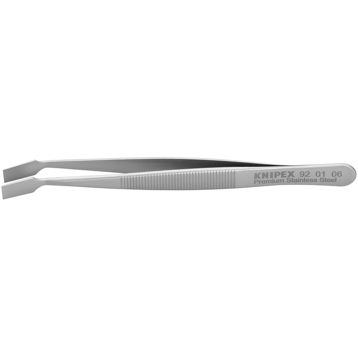 Knipex 92 01 06 4" Premium Stainless Steel Gripping Tweezers-30°Angled-Blunt Tips