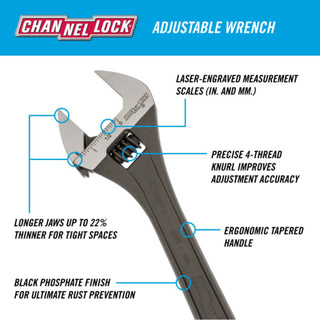 Channellock 810NW BULK 10-Inch Adjustable Wrench