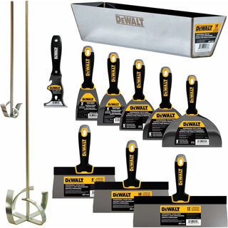 Dewalt DXTT-3-609 Deluxe Stainless Hand Tool Set | 8/10/12" Taping Knives Deluxe Stainless Hand Tool Set | 8/10/12" Taping Knives, 3/4/5/6/8" Putty Knives