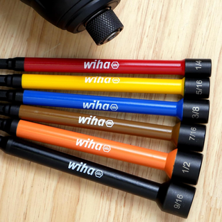Wiha 94400 12 Piece Color Coded Magnetic Nut Setter SAE-Metric Set in Roll-up Pouch