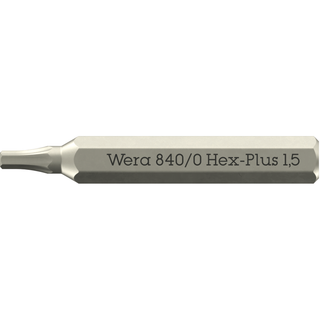 Wera 840/0 Hex-Plus Micro Bits for Hexagonal Socket Head Screws, 1.5 x 30 mm
