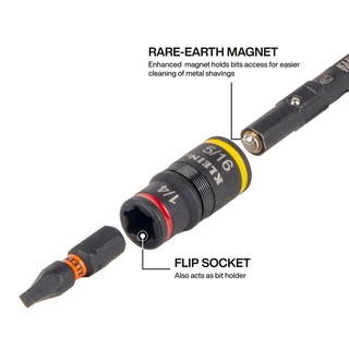 Klein Tools 85191HD Impact-Rated Flip Socket Conduit Reamer Driver