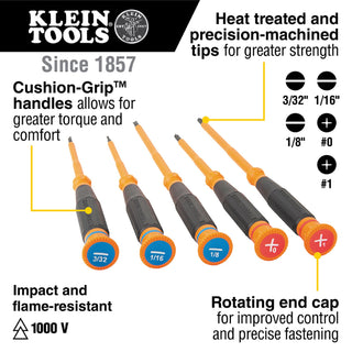 Klein Tools 6233INS Insulated Precision Screwdriver, Phillips, PH0