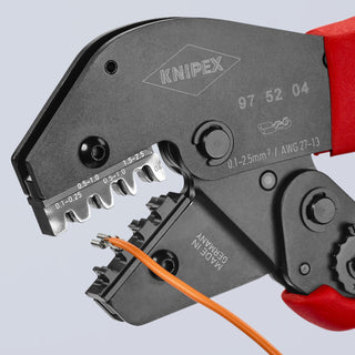 Knipex 97 52 04 10" Crimping Pliers For Non-Insulated Open Plug-Type Connectors (Plug Width 2.8 and 4.8 mm)