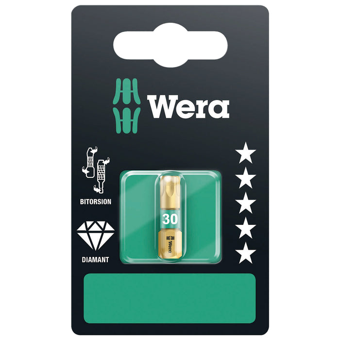 Wera 05134378001 1 BDC Diamond Coated TORX® 30 Bit, 5 Piece