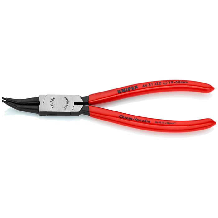 Knipex 44 31 J22 SBA 7" Internal 45° Angled Snap Ring Pliers-Forged Tips
