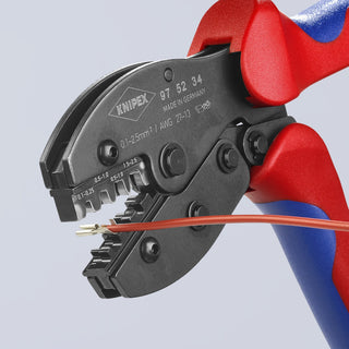 Knipex 97 52 34 8 1/2" Crimping Pliers For Non-Insulated Open Plug-Type Connectors (Plug Width 2.8 and 4.8 mm)