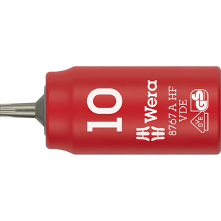 Wera 8767 A VDE HF TORX® Zyklop Bit socket, insulated, with 1/4" drive, with holding function, T10