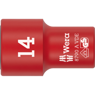 Wera 8790 A VDE Zyklop Socket, Insulated, with 1/4" Drive, 14 x 41 mm