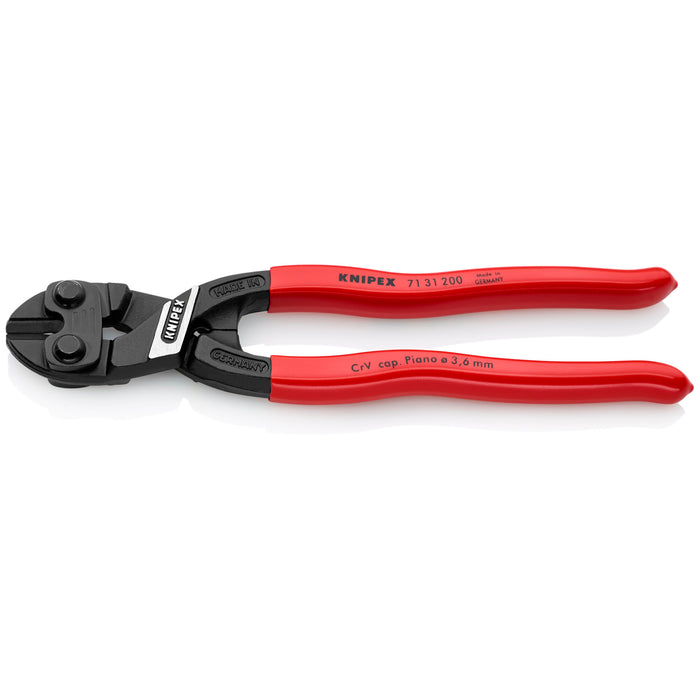 Knipex 71 31 200 R 8" CoBolt® High Leverage Compact Bolt Cutters-Fencing with Notched Blade