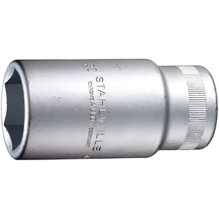Stahlwille 03240208 51S 1/2" Extra Deep 6-pt Socket, 20.8mm - 13/16"