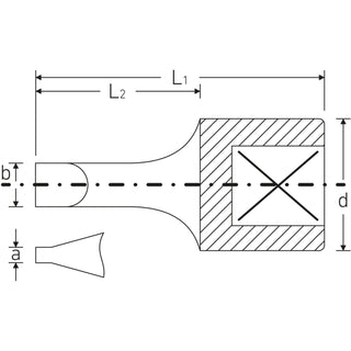 Stahlwille 01280006 41K Slotted 1/4" Slotted Socket, 0.6 x 3.5 mm