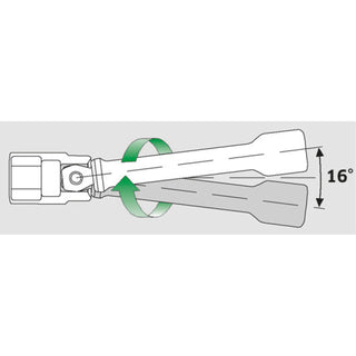 Stahlwille 11010020 405W Extension with wobble-drive, 1/4"- 254 mm