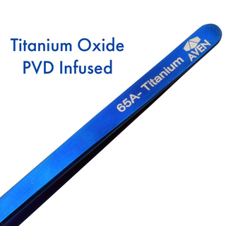 Aven Tools 18076TTB Titanium Blue Tweezers, Pattern #65A