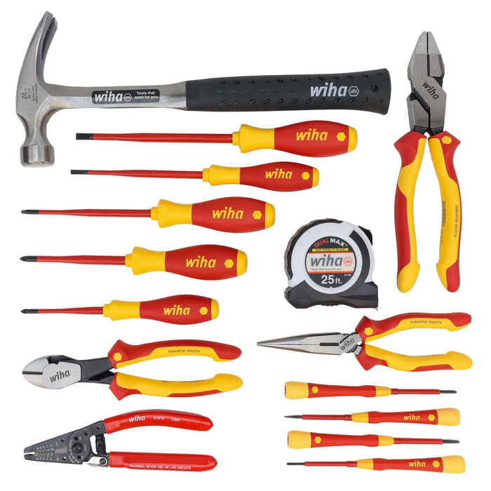 Wiha Tools 91870 Apprentice Electrician's Insulated Tool Kit in Heavy Duty Backpack, 16 Pc.