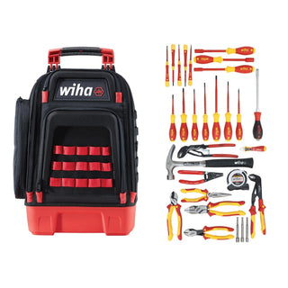 Wiha Tools 91871 Journeyman Electrician's Insulated Tool Kit in Heavy Duty Backpack, 30 Pc.