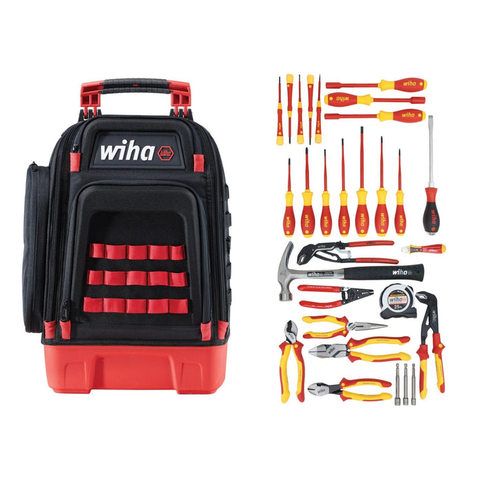 Wiha Tools 91871 Journeyman Electrician's Insulated Tool Kit in Heavy Duty Backpack, 30 Pc.