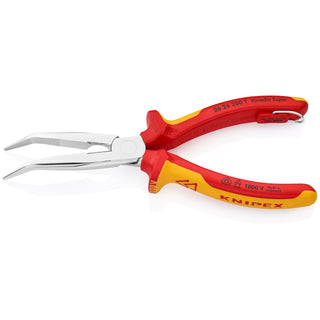 Knipex 26 26 200 T 8" Long Nose 40° Angled Pliers with Cutter-1000V Insulated-Tethered Attachment