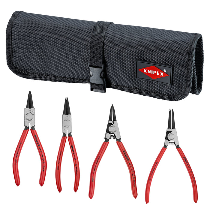 Knipex 9K 00 19 53 US 4 Pc Snap Ring Set In Tool Roll-Straight
