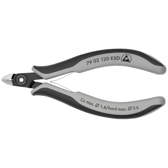 Knipex 79 02 120 ESD 4 3/4" Electronics Diagonal Cutters-ESD Handles
