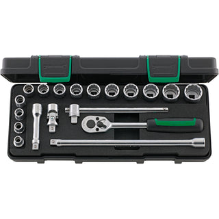 Stahlwille 96024132 3/8" Bi-Hex Socket Set with Ratchet - 19 Pieces