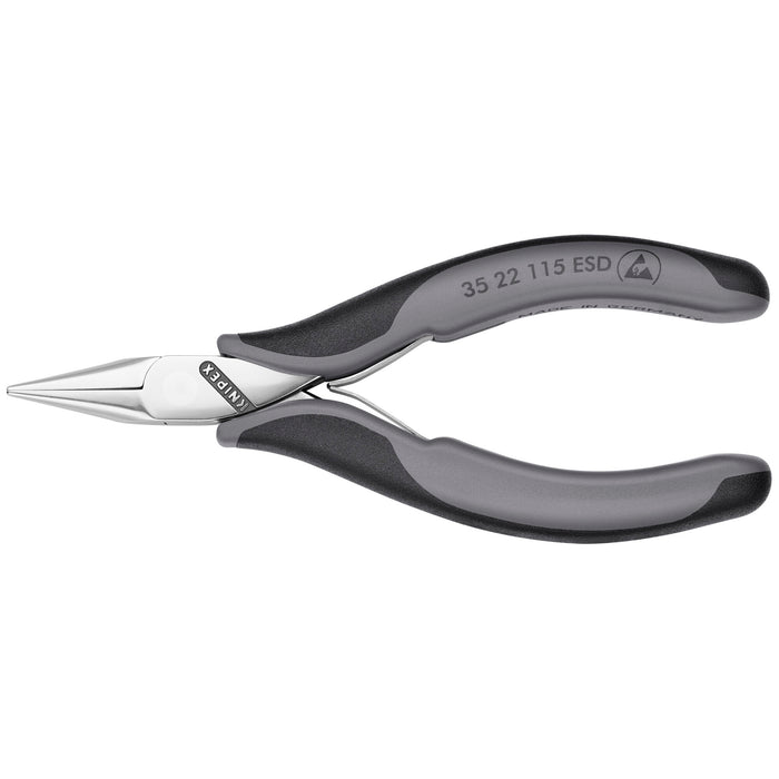 Knipex 35 22 115 ESD 4 1/2" Electronics Pliers-Half Round Tips, ESD Handles