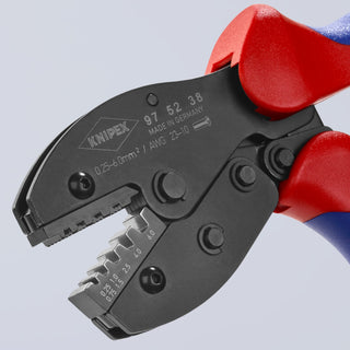 Knipex 97 52 38 8 1/2" Crimping Pliers For Insulated and Non-Insulated Wire Ferrules