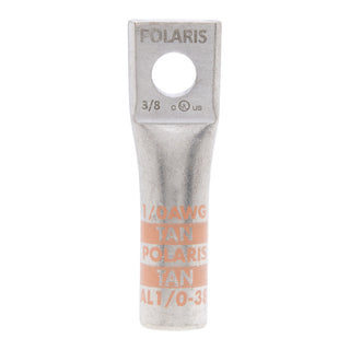 NSI AL1/0-38 1/0 AWG 3/8” 1-Hole Aluminum Long Lug – Tan