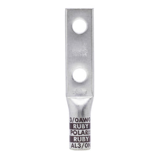 NSI AL3/0N 3/0 AWG 1/2” 2-Hole Aluminum Long Lug – Ruby