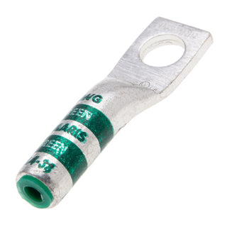 NSI AL4-38 4 AWG 3/8” 1-Hole Aluminum Long Lug – Green