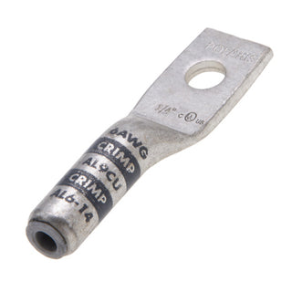 NSI AL6-14 6 AWG 1/4” 1-Hole Aluminum Long Lug – Gray