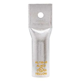 NSI AL750-48 750 MCM 1/2” 1-Hole Aluminum Long Lug – Yellow