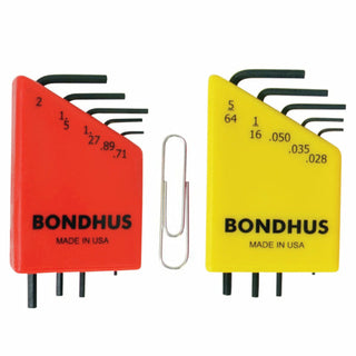 Bondhus 20393 10 Pc Micro Mini Hex L-Wrench key Double Set