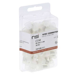 NSI C12-N Nylon Closed-End Wire Connector with Crimp Sleeve, 50 Pack