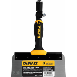 Dewalt DXTT-2-380 8" Offset Knife, 0.6mm Stainless Steel Stiff Blade Soft-Grip Handle